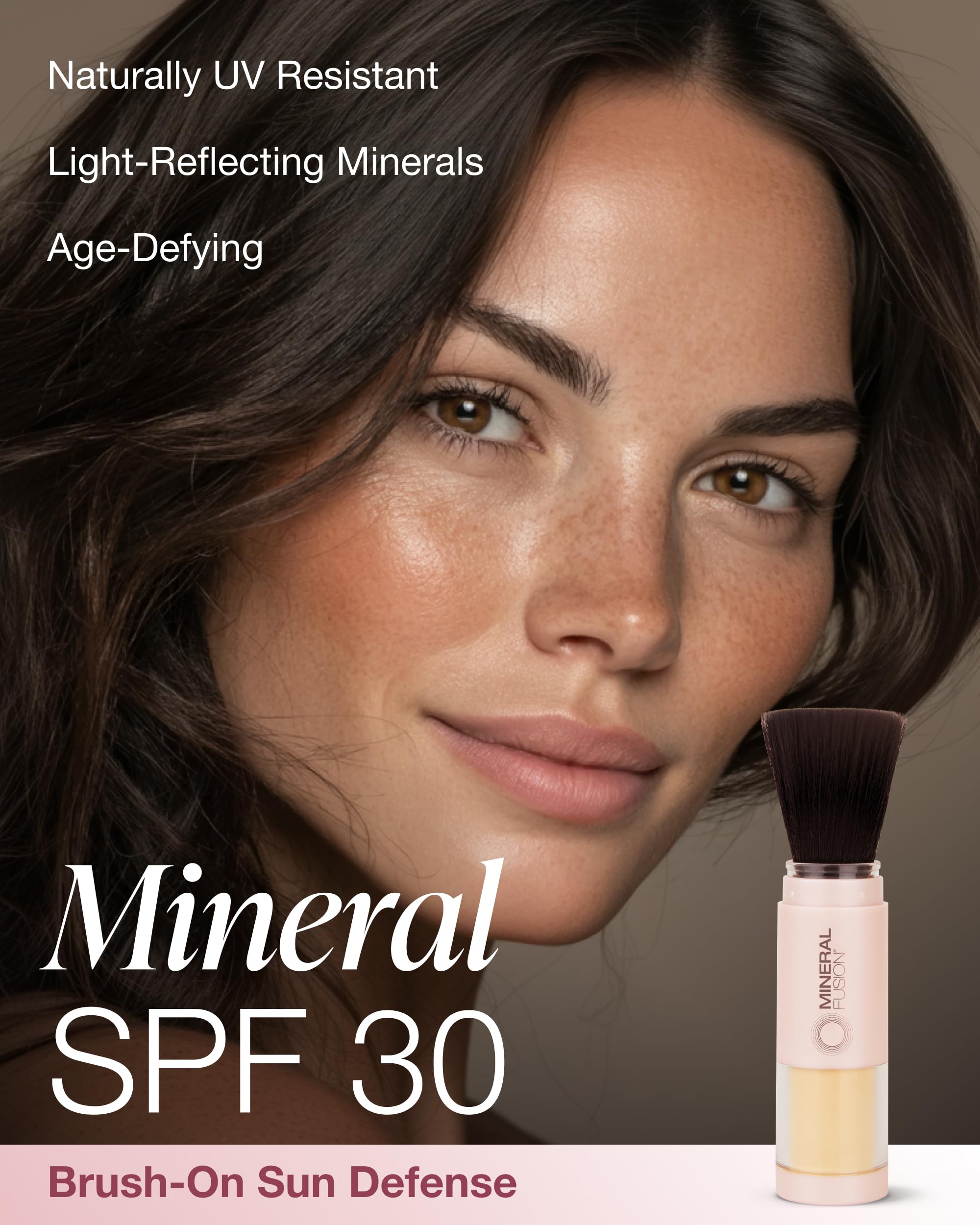 Mineral Fusion Brush-On Powder Sunscreen SPF 30 for Face | Translucent, Hypoallergenic, Travel-Friendly