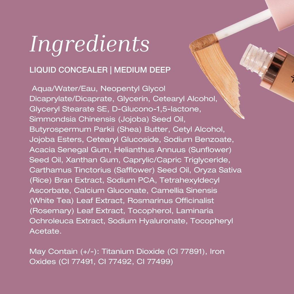 Mineral Fusion Liquid Concealer Medium Deep – Vegan, Full-Coverage Under-Eye + Spot Concealer