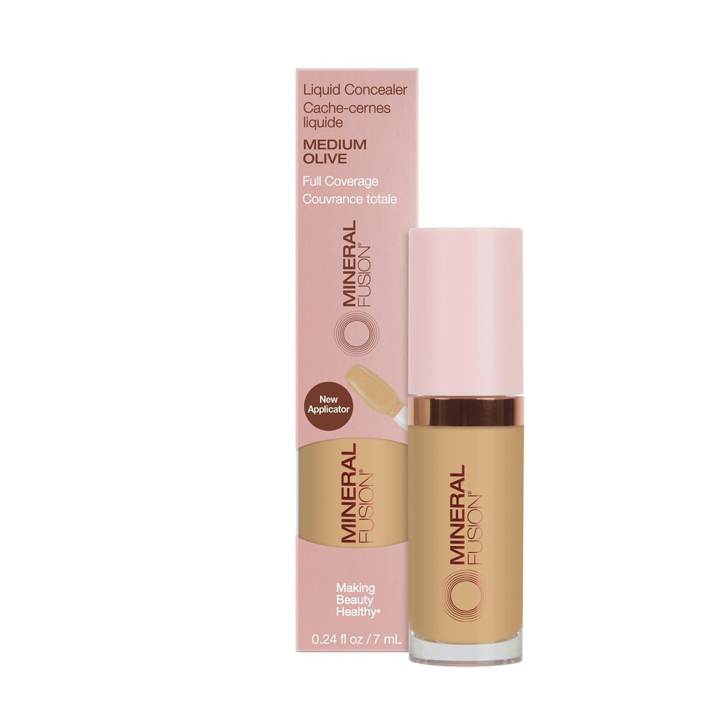 Mineral Fusion Liquid Concealer Medium Olive — Vegan, Lightweight, Full-Coverage