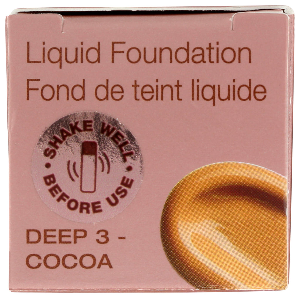 Mineral Fusion Full Coverage Liquid Foundation Deep 3 (Tan–Deep) with Golden Undertones | 12-Hour Hydration, Hypoallergenic & Vegan, 1 fl oz