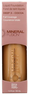 Mineral Fusion Full Coverage Liquid Foundation Deep 3 (Tan–Deep) with Golden Undertones | 12-Hour Hydration, Hypoallergenic & Vegan, 1 fl oz