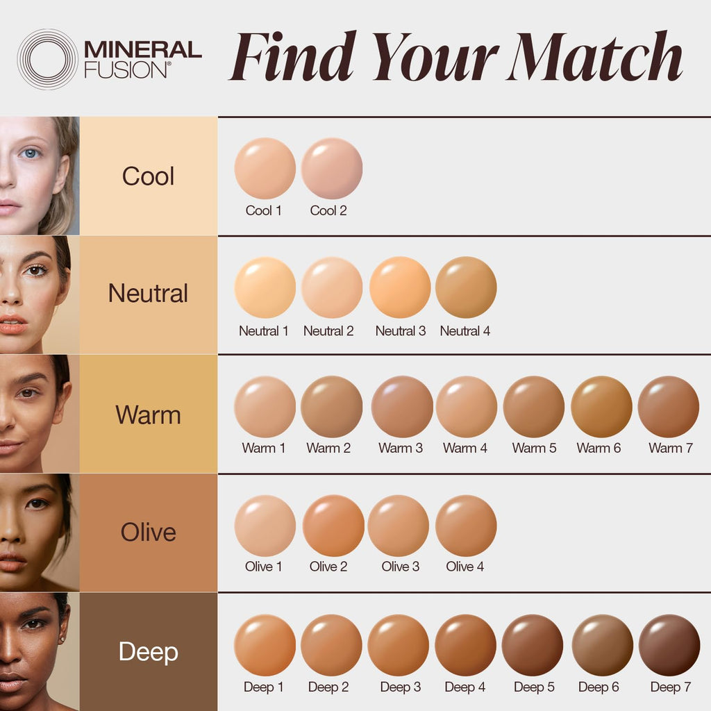 Mineral Fusion Liquid Foundation Warm 5 Tan – Lightweight Matte, 12-Hour Hydration, Vegan
