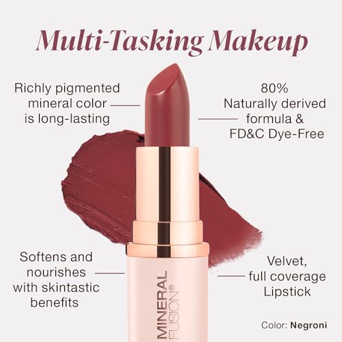 Mineral Fusion Negroni Lipstick — Long-Lasting, Smudge-Free Color with Avocado Oil