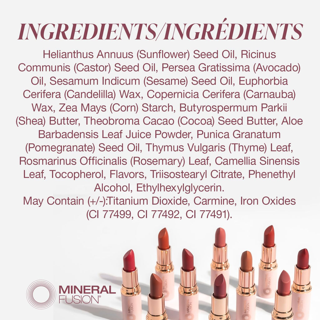 Mineral Fusion Long-Lasting Lipstick in Paloma – Vivid, Smudge-Free Color
