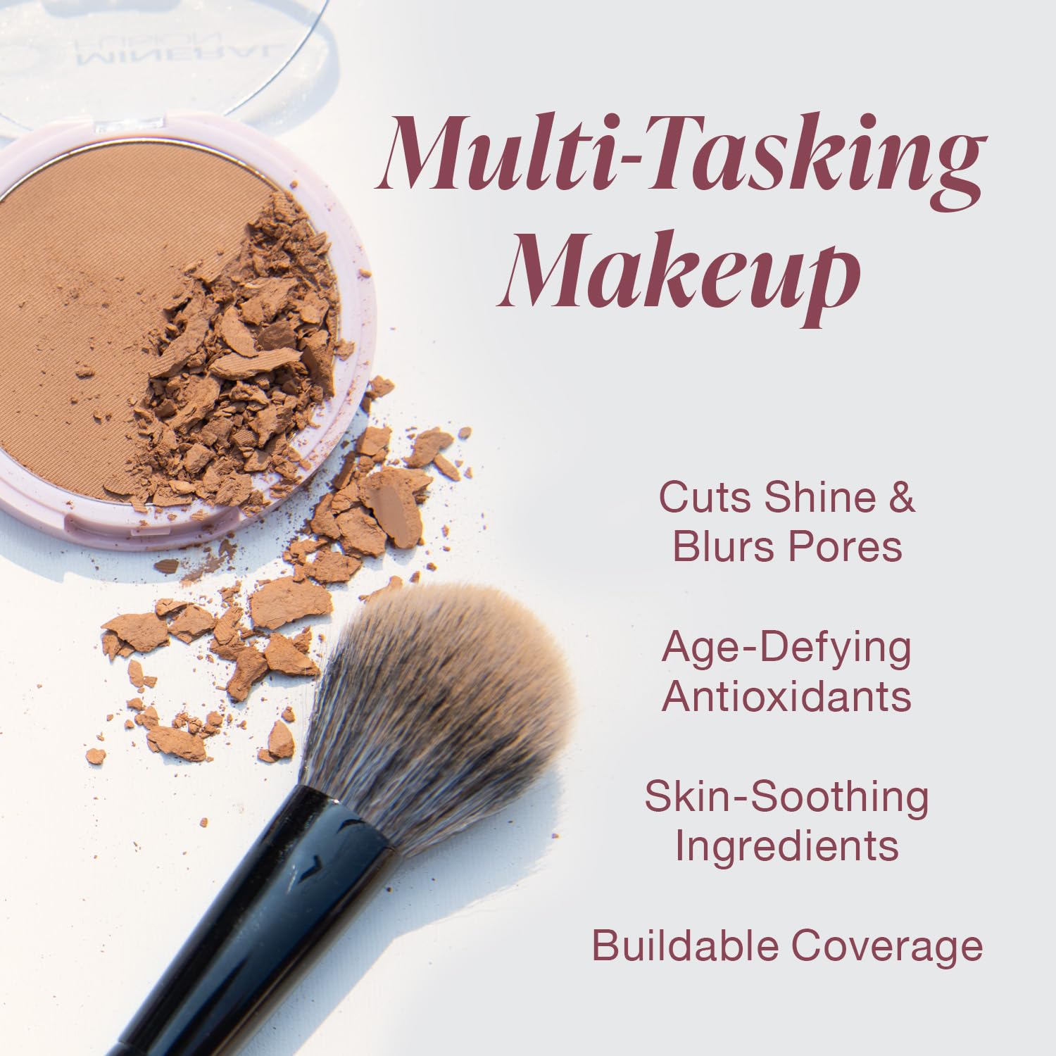 Mineral Fusion Pressed Powder Foundation Warm 5 – Tan Skin with Golden Undertones | Matte Finish, Talc-Free, Hypoallergenic