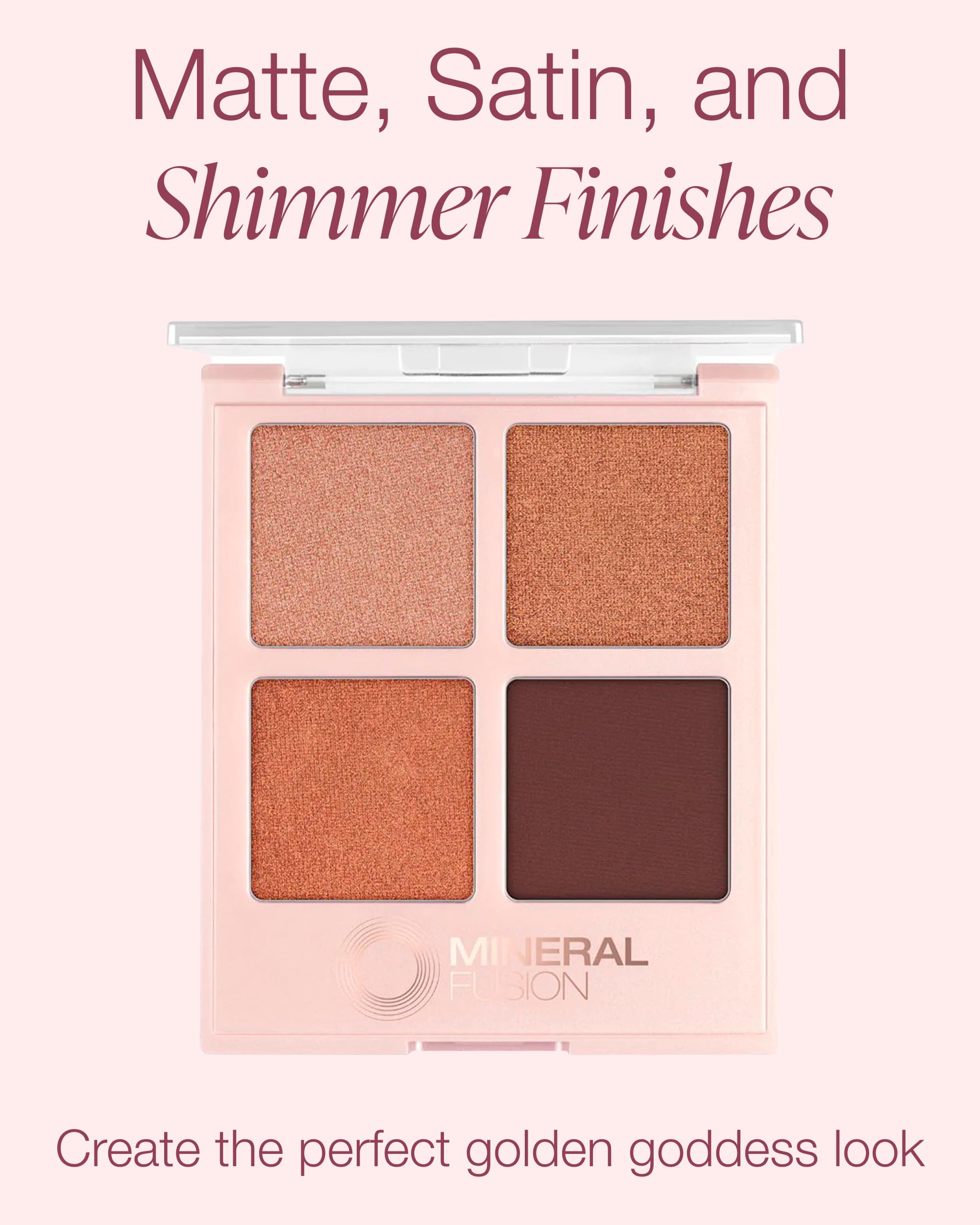 Mineral Fusion Eyeshadow Palette – Speakeasy (4 Vegan Shades) – Matte, Satin & Shimmer