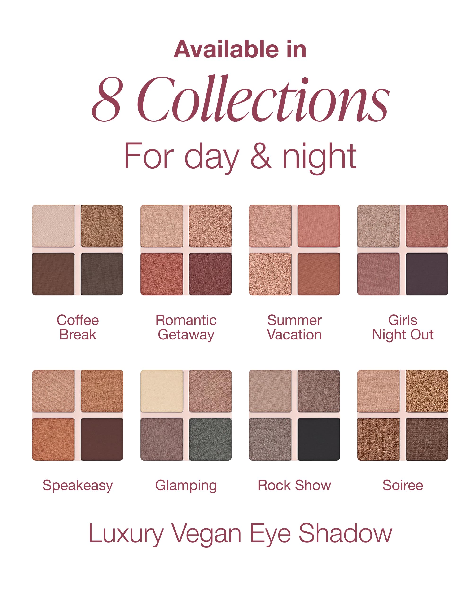 Mineral Fusion Eyeshadow Palette – Speakeasy (4 Vegan Shades) – Matte, Satin & Shimmer