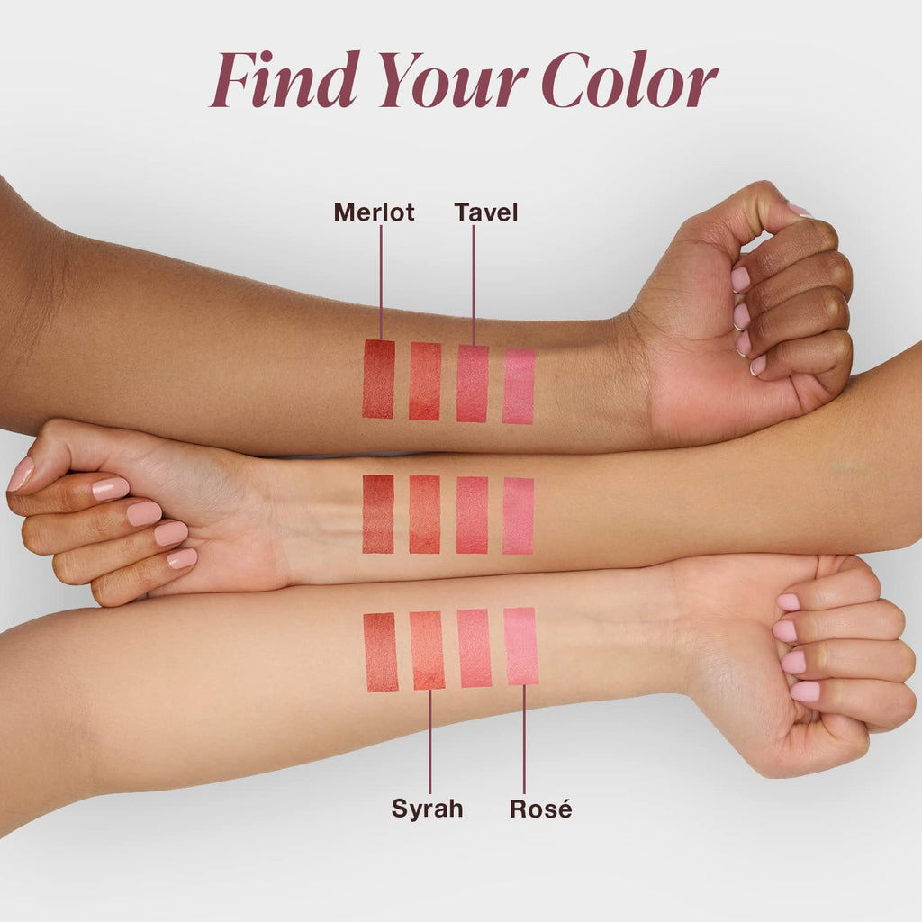 Mineral Fusion 2-in-1 Lip & Cheek Stain Syrah – Hydrating Matte Red, Long-Lasting, 0.10 fl oz