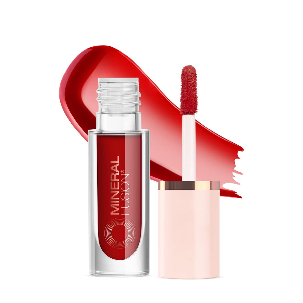 Mineral Fusion 2-in-1 Lip & Cheek Stain Syrah – Hydrating Matte Red, Long-Lasting, 0.10 fl oz