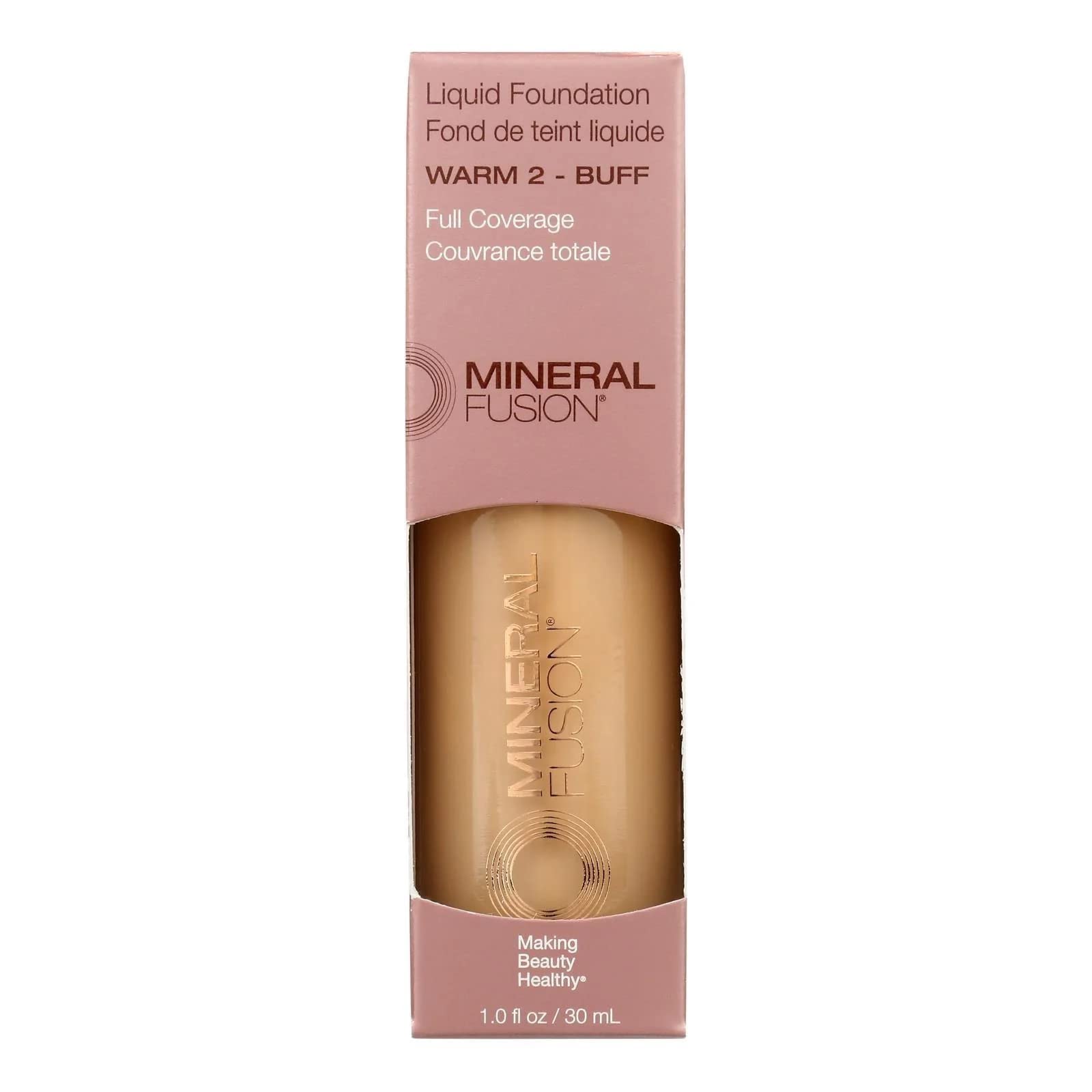 Mineral Fusion Warm 2 Liquid Foundation – Buildable Coverage, 1oz