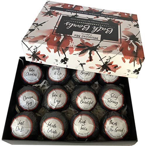 Mineral Me California Bath Bombs for Women – 12 Natural & Organic with Essential Oils & Shea Butter