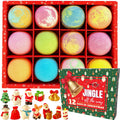 Mineral Me California Christmas Bath Bombs for Kids – 12 Day Advent Calendar Gift Set