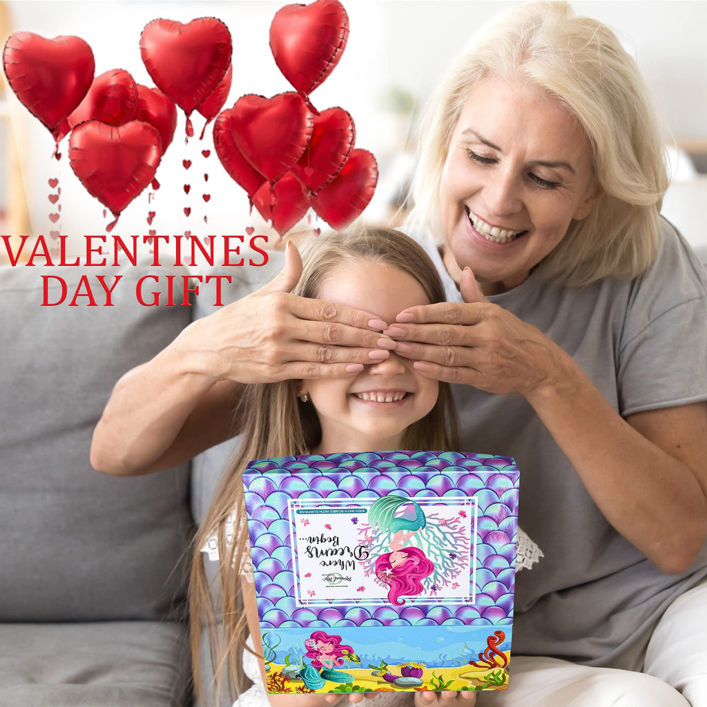 Mineral Me California Mermaid Bath Bombs for Kids – Jewelry Inside & Jewelry Box