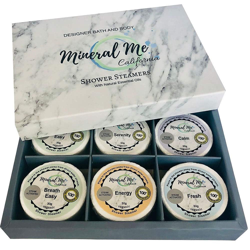 Mineral Me California Shower Steamers Aromatherapy – Organic Natural Shower Bombs for Home Spa