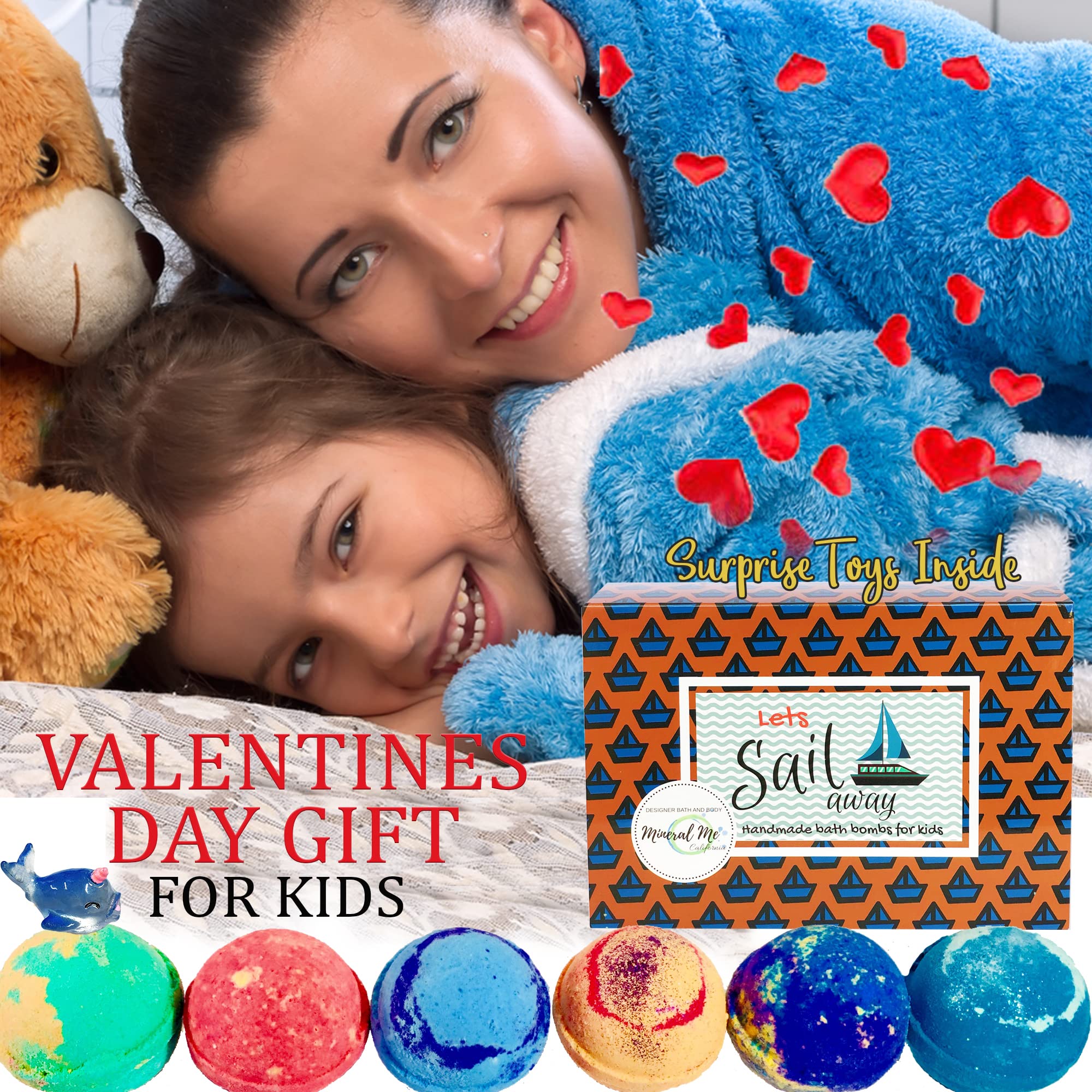 Mineral Me California Kid Bath Bombs with Toys Inside — Organic & Gentle