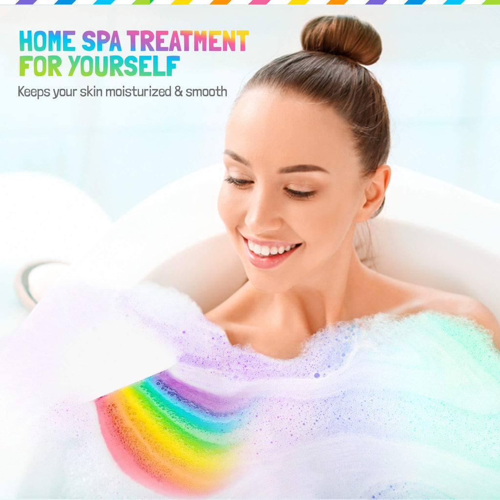 Mineral Me California Bath Bombs for Kids – All Natural Rainbow Cloud Bath Bombs with Organic Shea & Moisturizing Bubbles