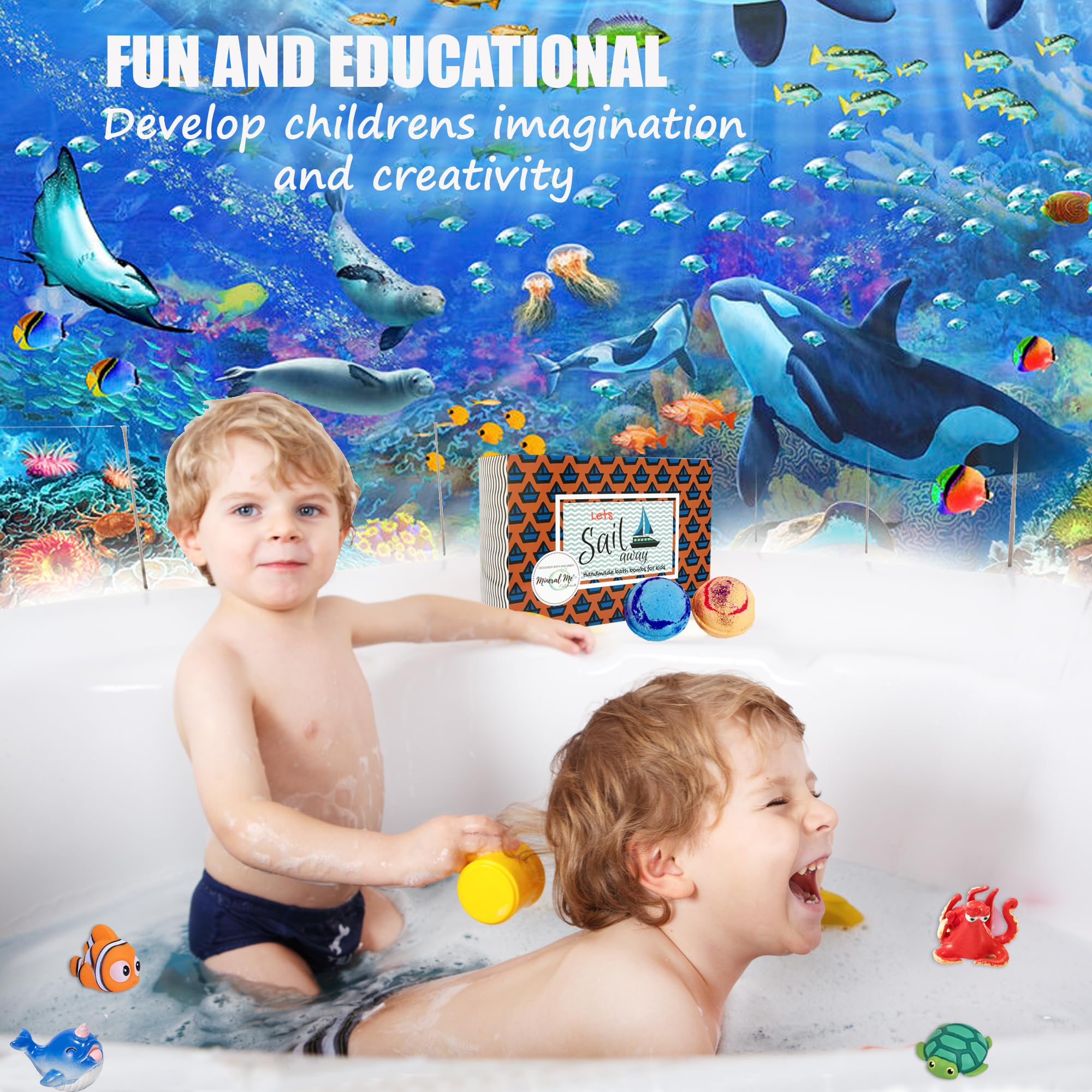 Mineral Me California Kid Bath Bombs with Toys Inside — Organic & Gentle