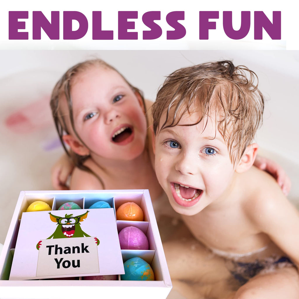 Mineral Me California Kids Bath Bombs with Dragon Egg Toys – 12 Organic Bubble Bath Fizzies