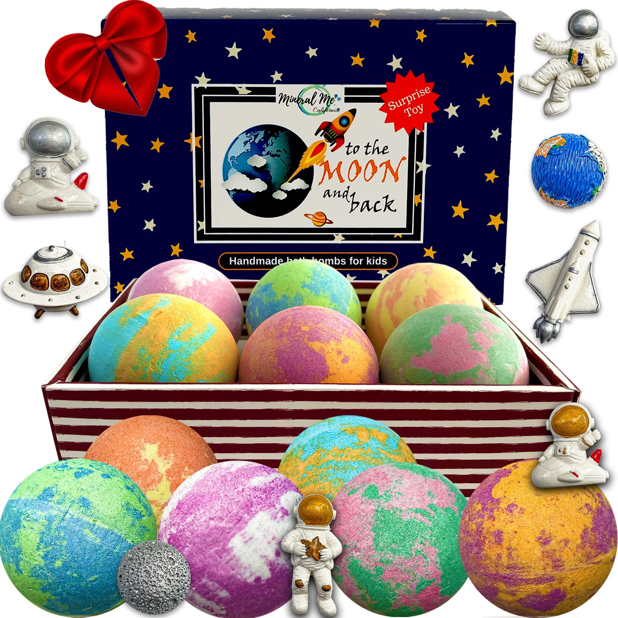 Galaxy Bath Bombs for Kids with Surprise Inside – Organic Bubble Bath by Mineral Me California