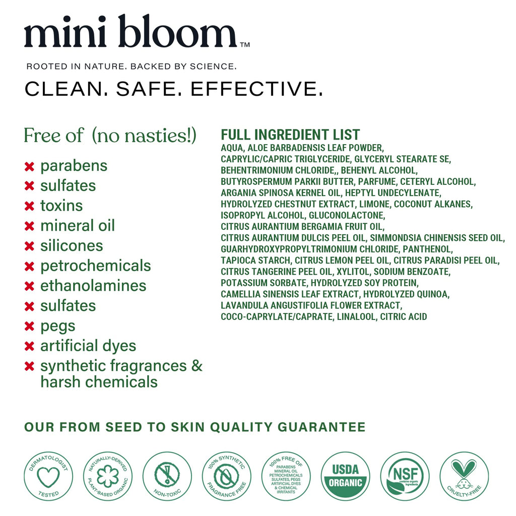 Mini Bloom Knots Be Gone Detangling Conditioner Treatment | Baby & Kid Safe, Shea Butter & Plant Oils | 16.6oz