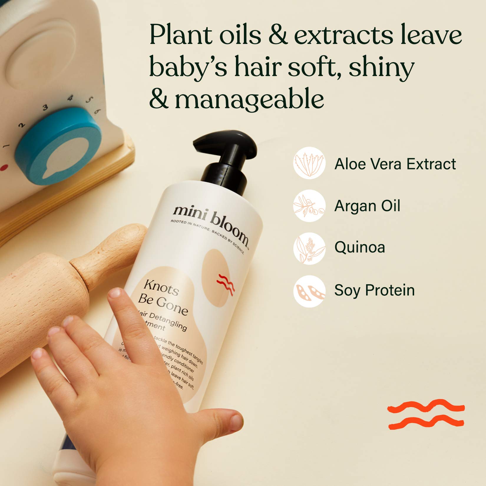 Mini Bloom Knots Be Gone Detangling Conditioner Treatment | Baby & Kid Safe, Shea Butter & Plant Oils | 16.6oz