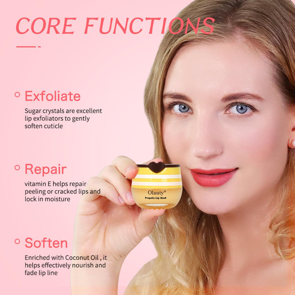 Miniling 4-Pack Bee Lip Balm Honey Pot – Hydrating Lip Mask & Exfoliating Lip Scrub