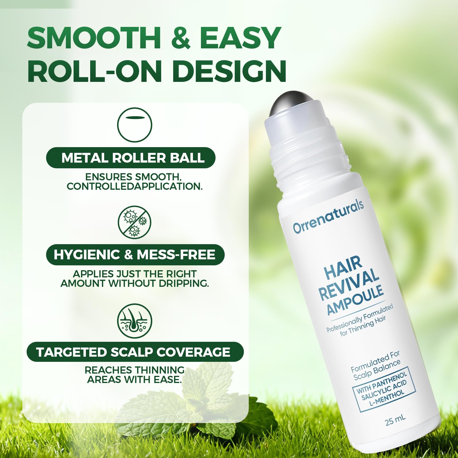Minyang Orrenaturals Hair Revival Ampoule — Hair Growth Roll-On for Fuller, Thicker Hair (2 Count)