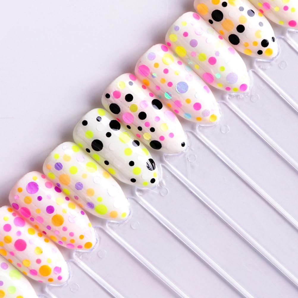 Mipcase 3 Boxes Circle Nail Sequins | Glitter Round Nail Art Stickers