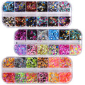 Mipcase 3 Boxes Circle Nail Sequins | Glitter Round Nail Art Stickers