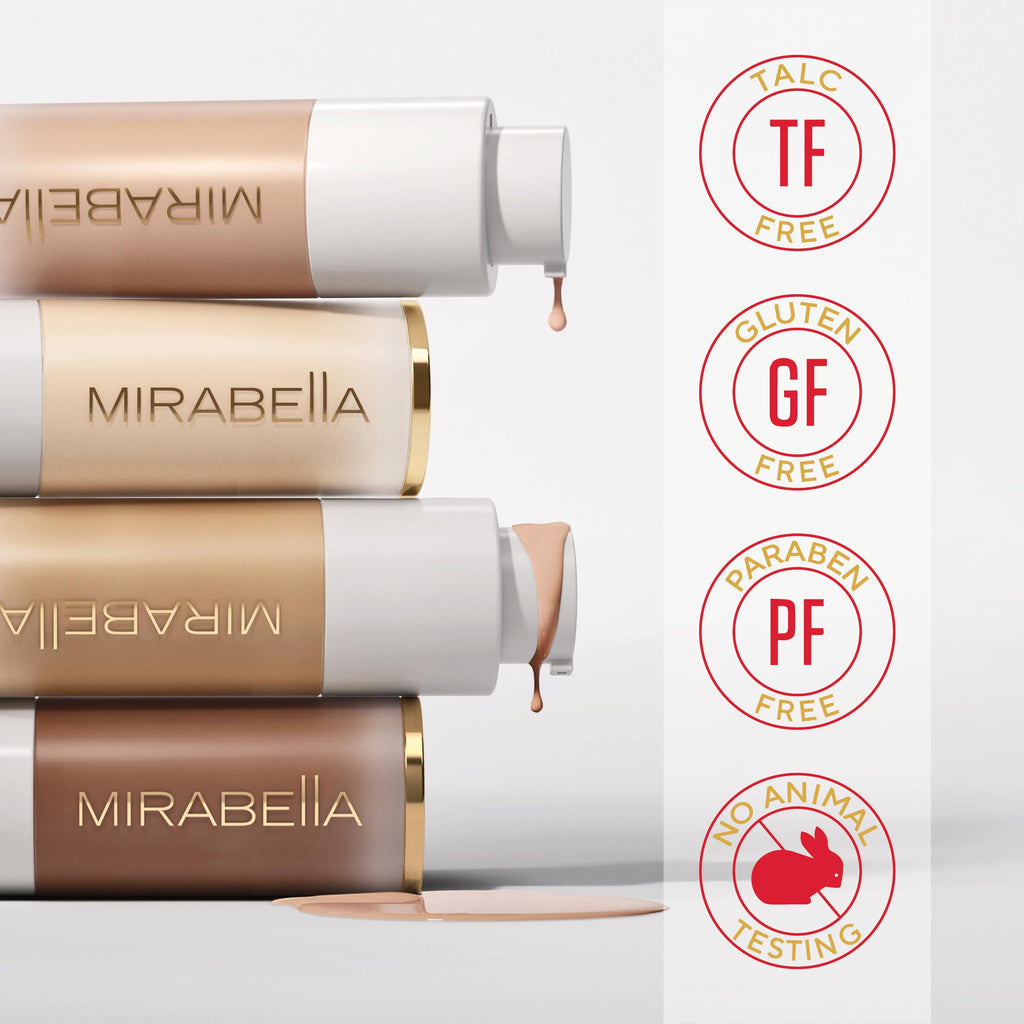 Mirabella Invincible for All HD Liquid Foundation – Moisturizing Demi-Matte Full Coverage (Tan T190) | 24 Shades