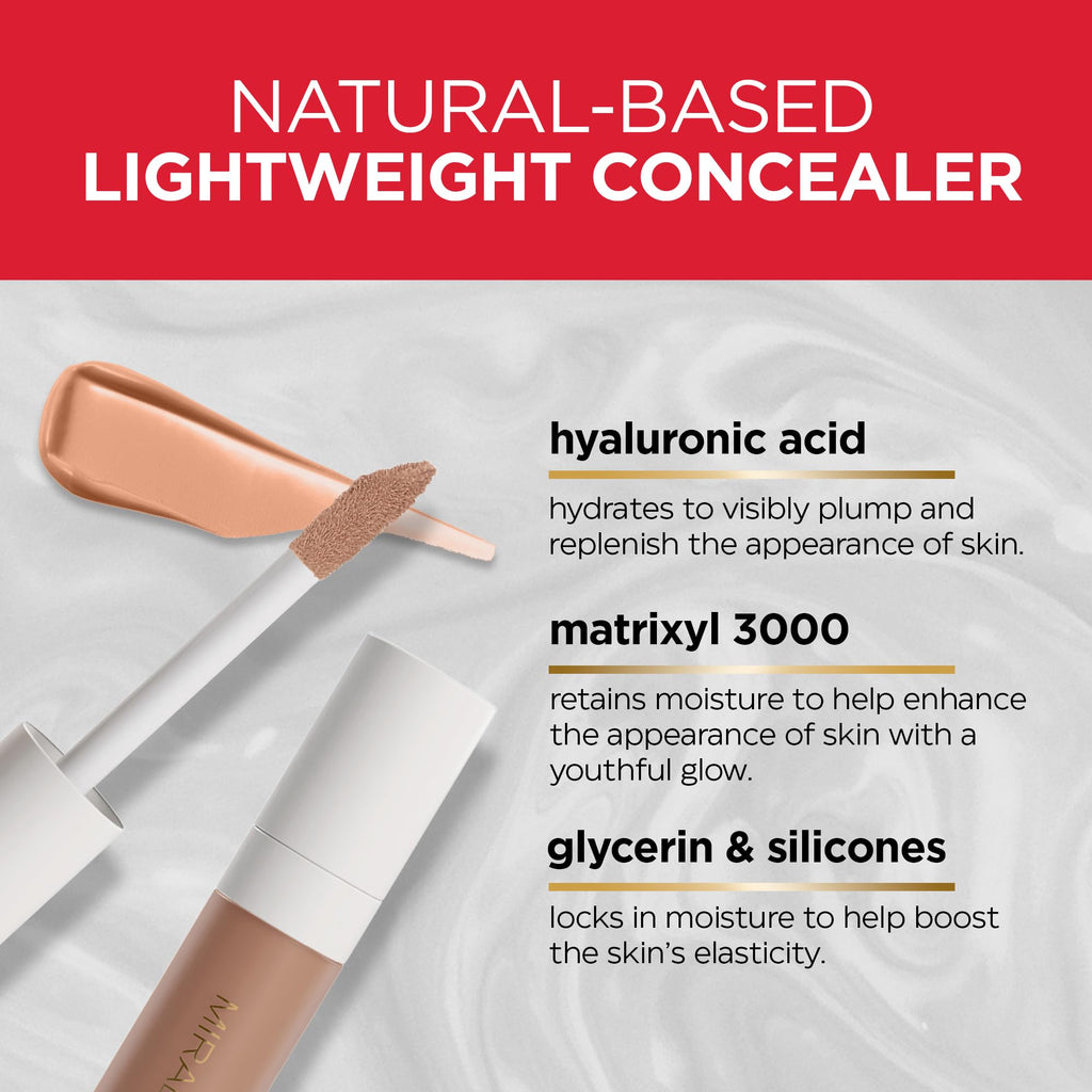 Mirabella Invincible For All Perfecting Under Eye Concealer – Full Coverage Hydrating Concealer with Hyaluronic Acid (Tan T160)