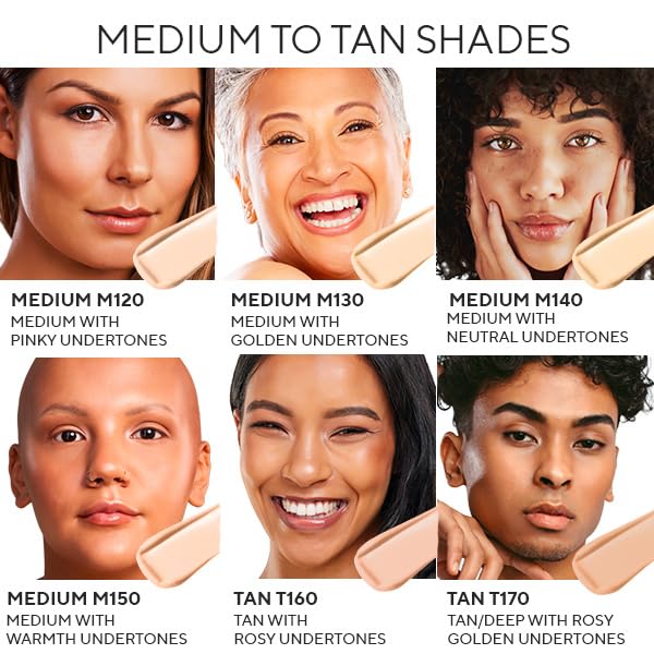 Mirabella Invincible for All HD Liquid Foundation – Hydrating, Full-Coverage Demi-Matte Finish, Tan T160