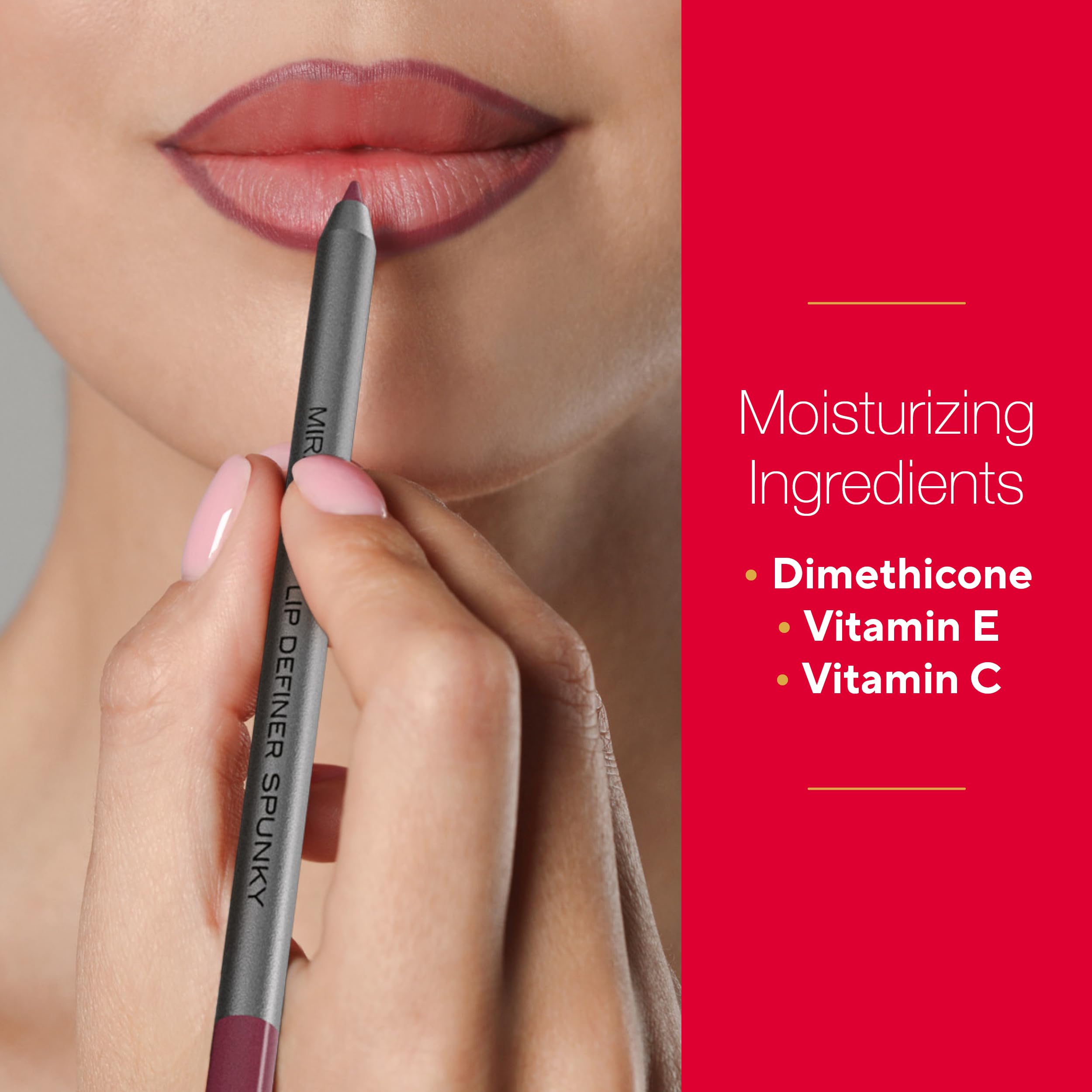 Mirabella Line & Define Lip Definer Pencil – Flirty | Smoothing, Long-Lasting Lip Liner