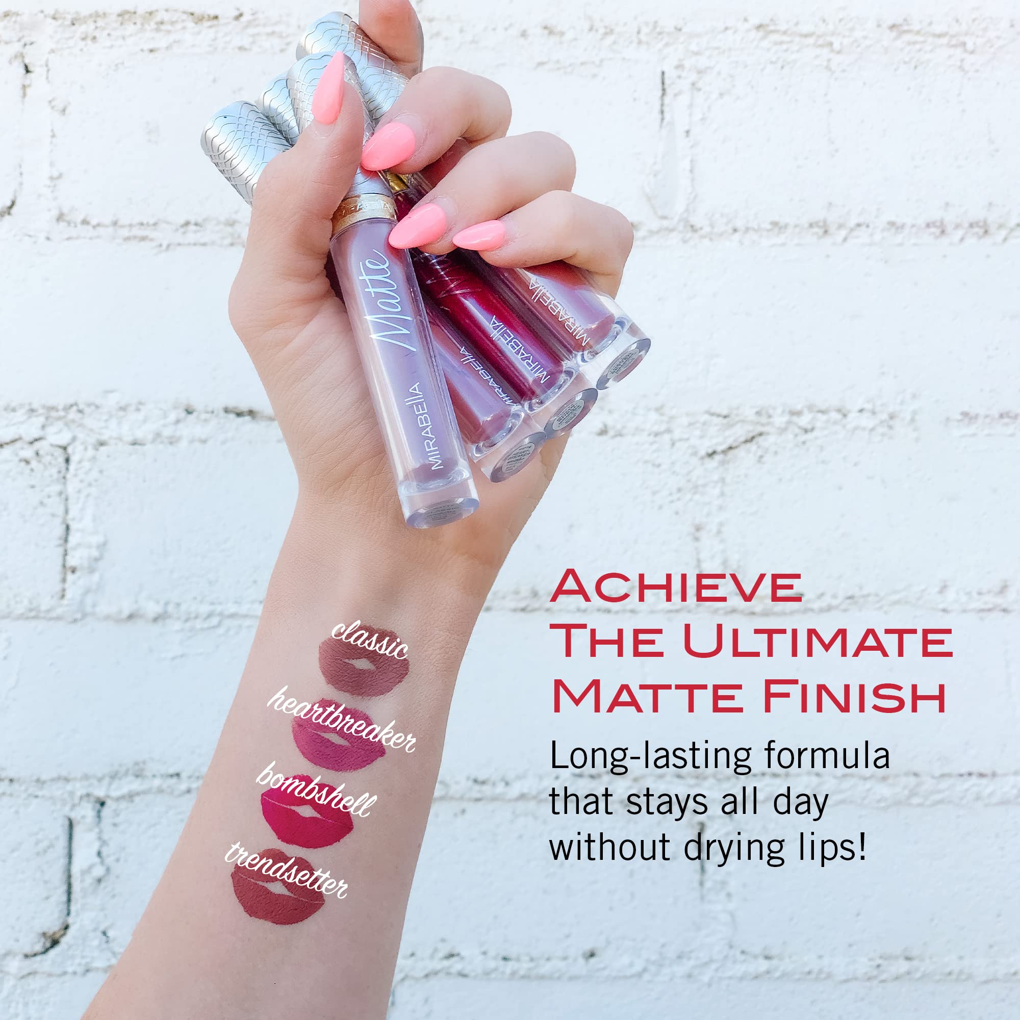Mirabella Luxe Matte Lip Gloss – Long-Wear, Full-Coverage Lip Gloss That Won’t Dry or Crack