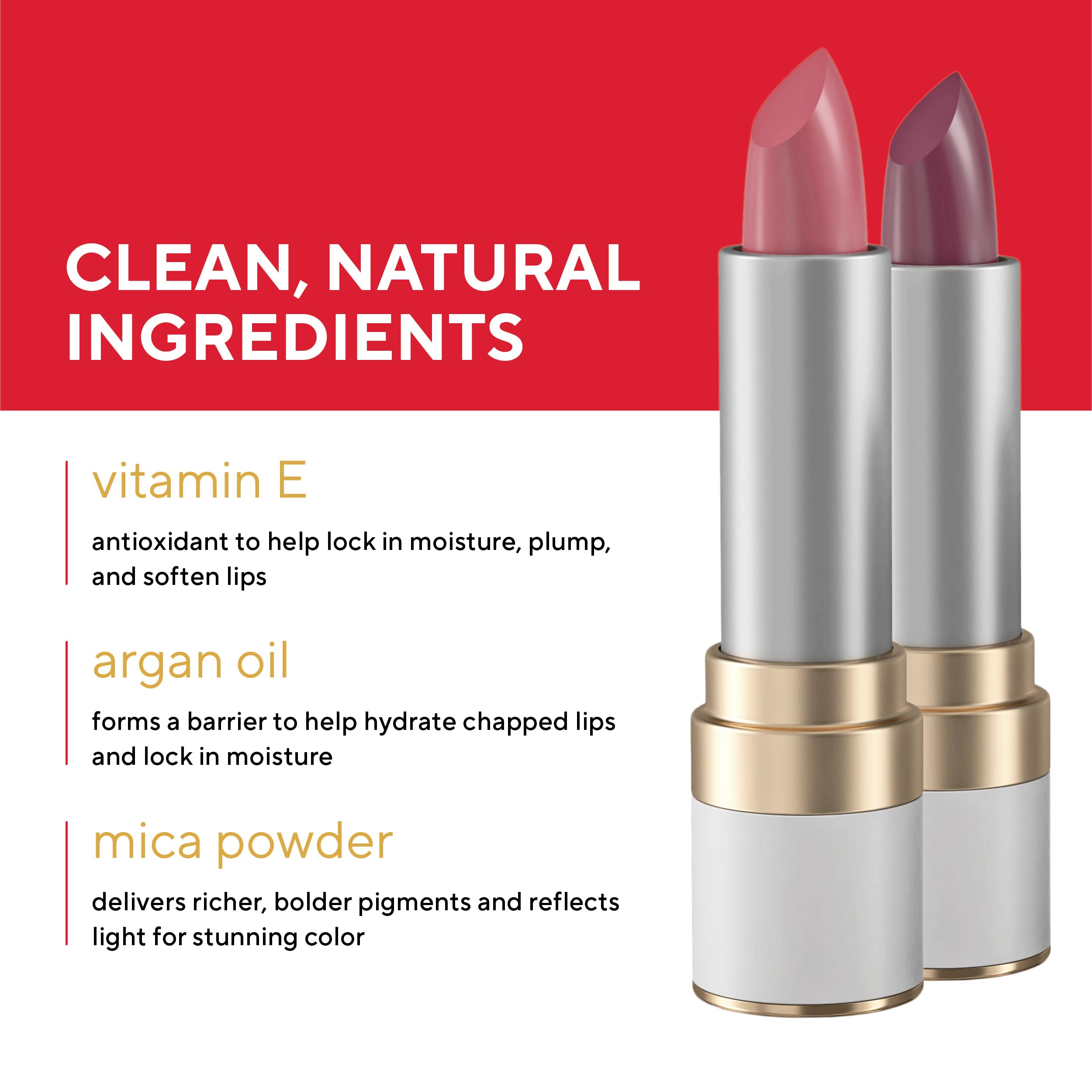 Mirabella Sealed with a Kiss Smudge-Proof Lipstick | Long-Lasting Hydrating Matte Lip Color