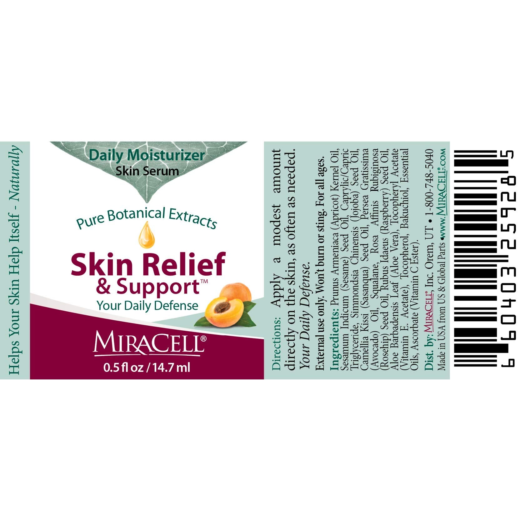 Miracell Skin Relief & Support Oil – Fast-Absorbing Hydration for Dry & Sensitive Skin (0.5 oz)