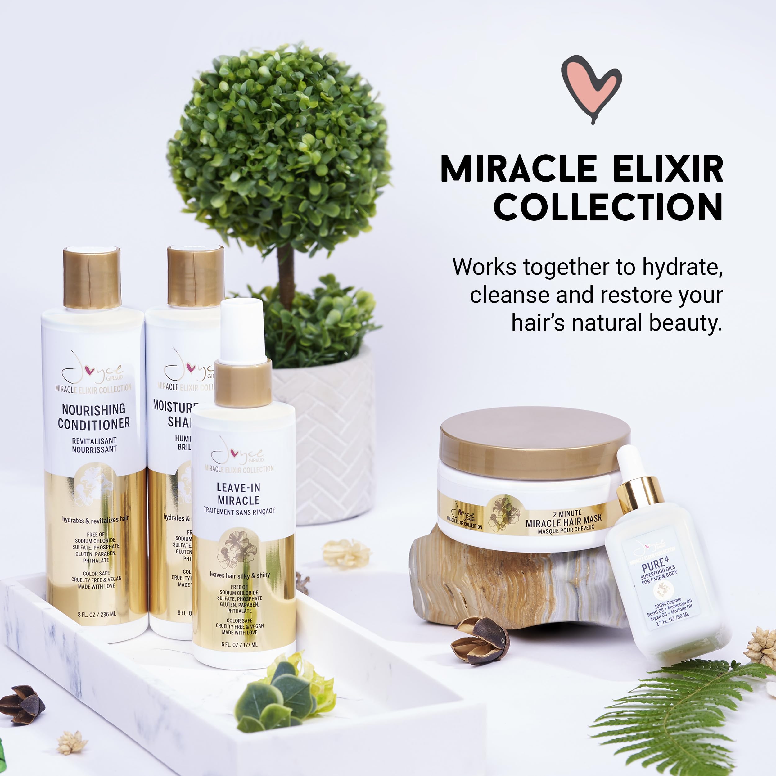 Miracle Elixir Collection Joyce Giraud Moisture & Shine Shampoo – Caribbean Rosemary Mint (8 oz)