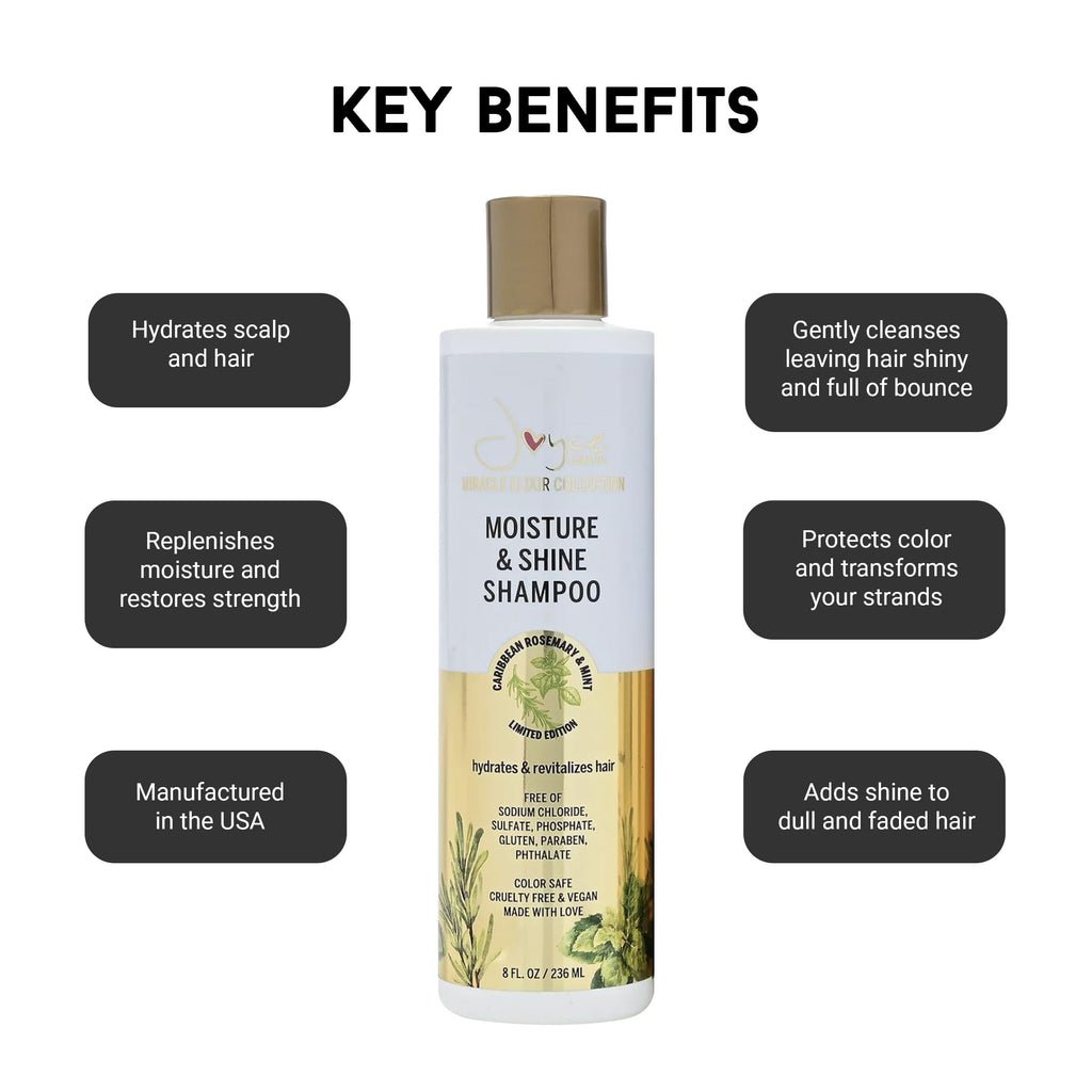 Miracle Elixir Collection Joyce Giraud Moisture & Shine Shampoo – Caribbean Rosemary Mint (8 oz)