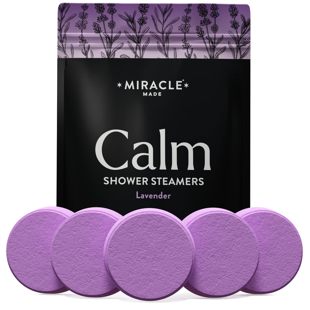 Miracle Made Lavender Aromatherapy Shower Steamers – Relaxing Essential Oil Shower Bombs (15 Melts)