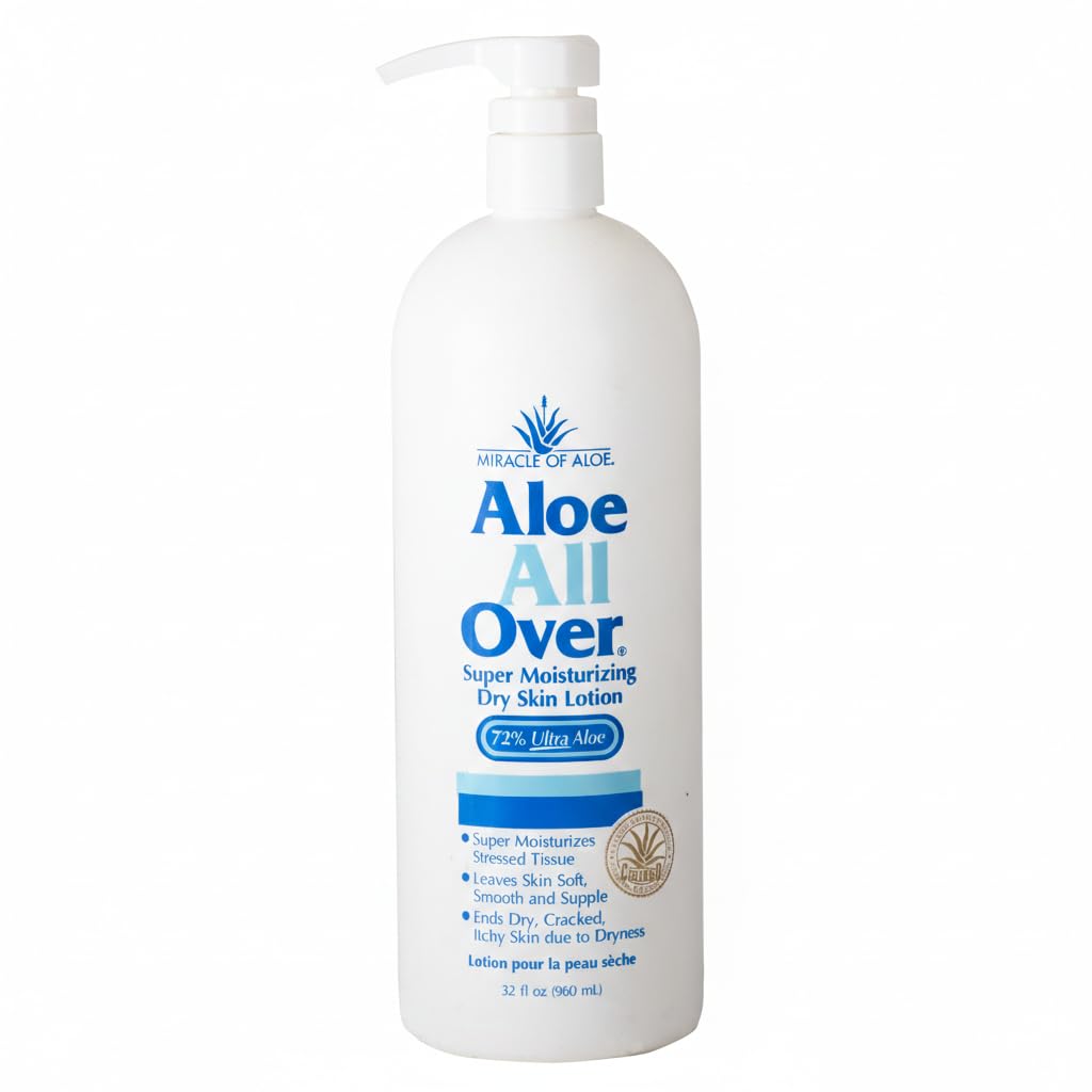 Miracle of Aloe All Over Moisturizing Lotion – 72% UltraAloe Gel, 32 oz