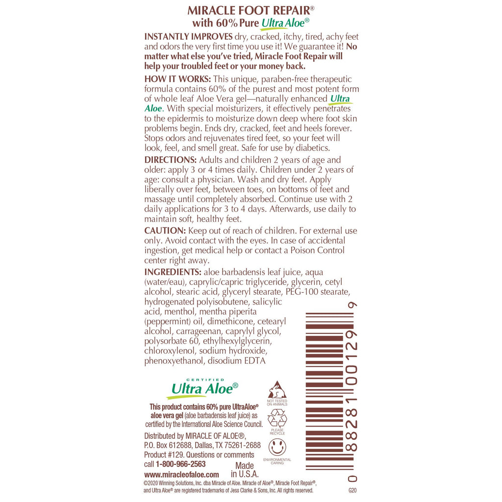 Miracle of Aloe Heel Balm & Foot Repair Cream – Ultra Aloe Moisturizing Duo for Dry, Cracked Feet