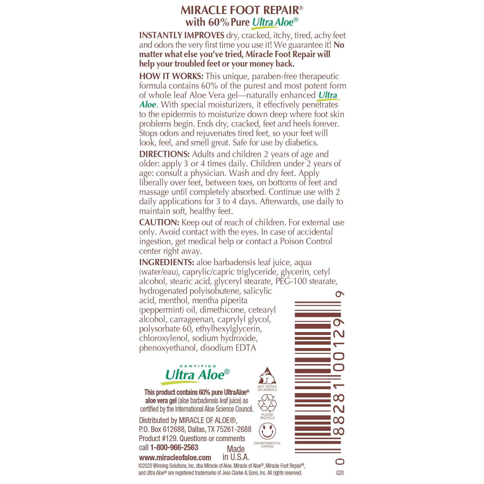 Miracle of Aloe Heel Balm & Foot Repair Cream – Ultra Aloe Moisturizing Duo for Dry, Cracked Feet