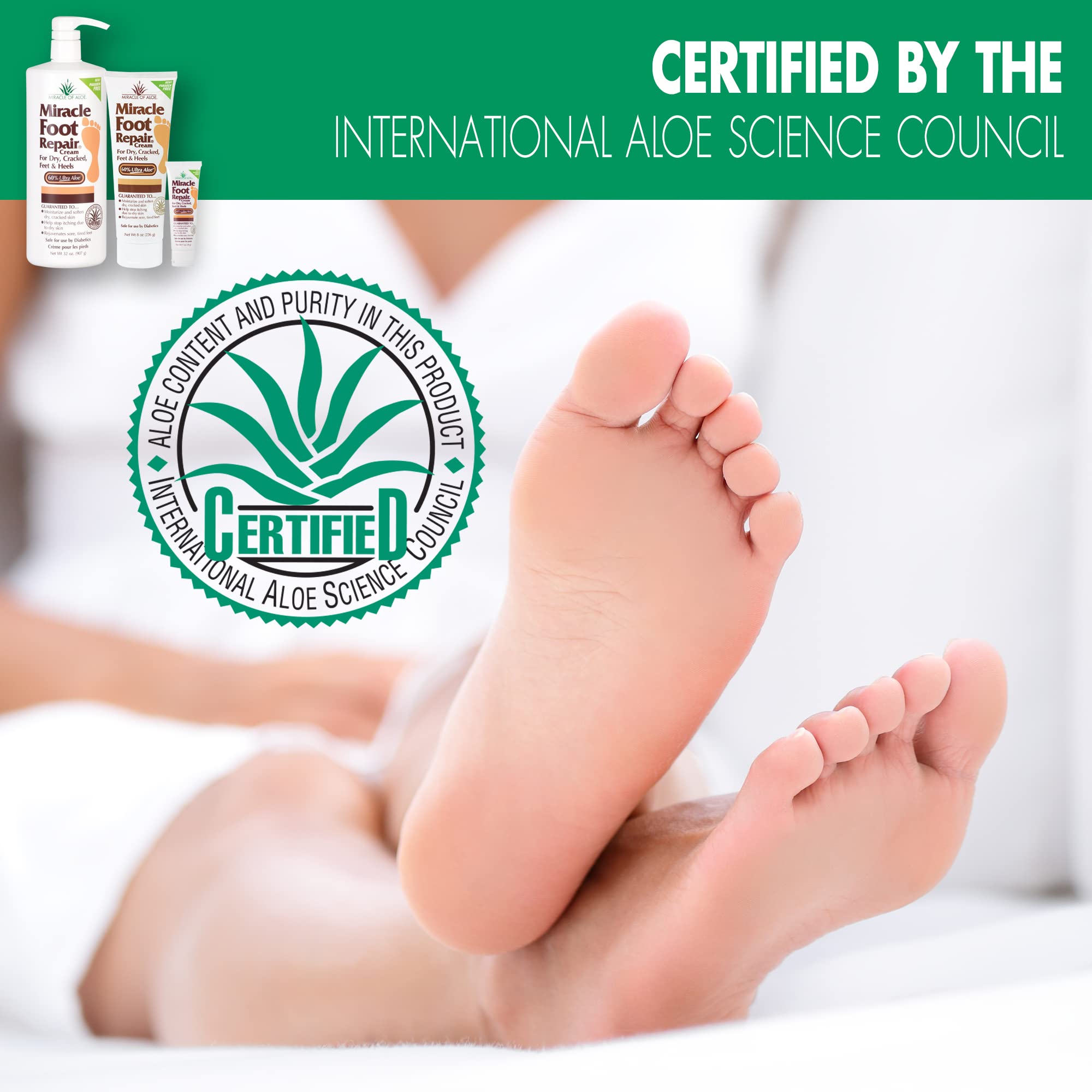 Miracle Foot Repair Cream 8 oz + Miracle Hand Repair 1 oz | UltraAloe Aloe Vera Lotions by Miracle of Aloe
