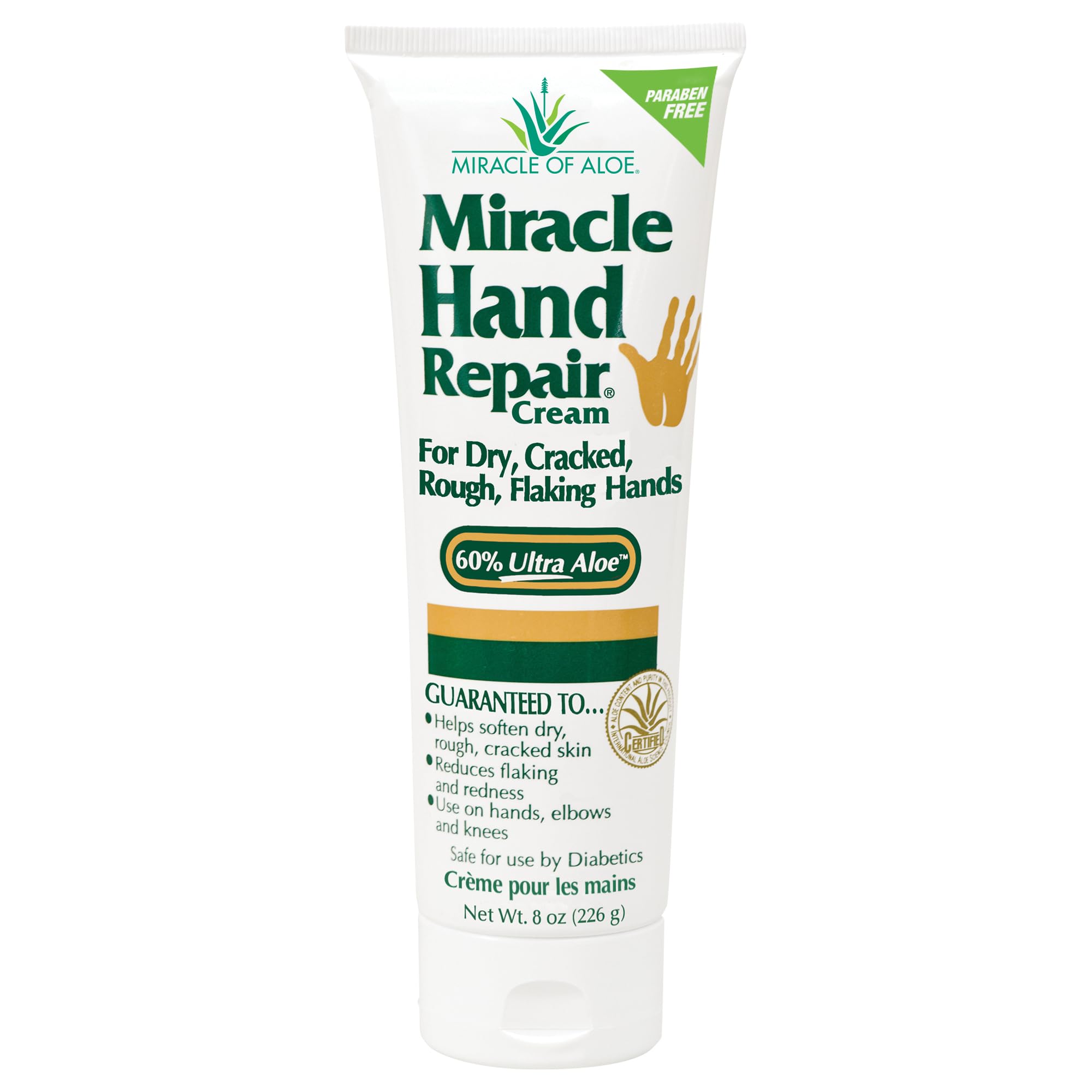 Miracle of Aloe Hand Repair Cream - 8 oz | Fast-Absorbing, Non-Greasy Hydration for Dry Hands