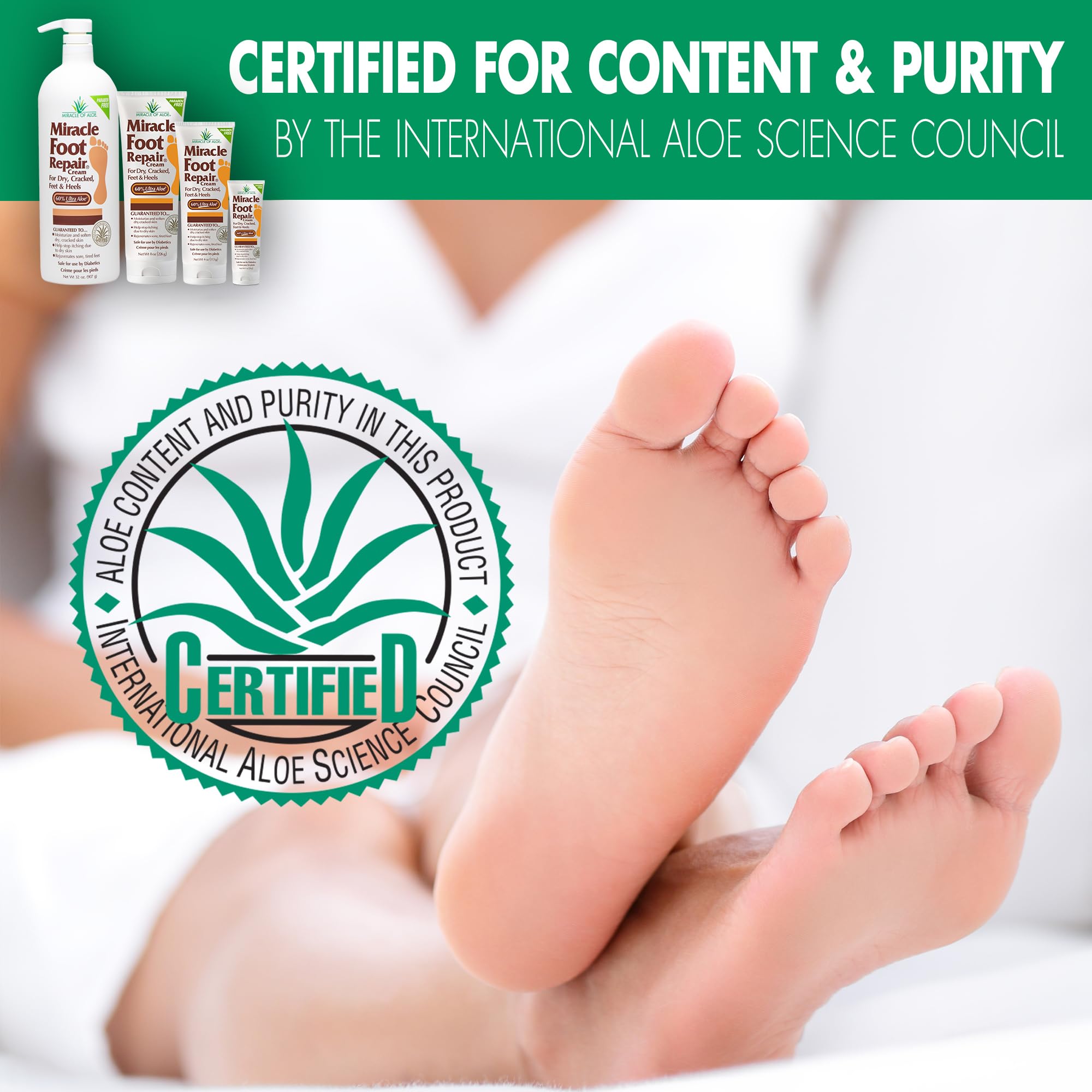 Miracle of Aloe Miracle Foot Repair Cream – 60% Ultra Aloe, 2-Pack (8 oz)