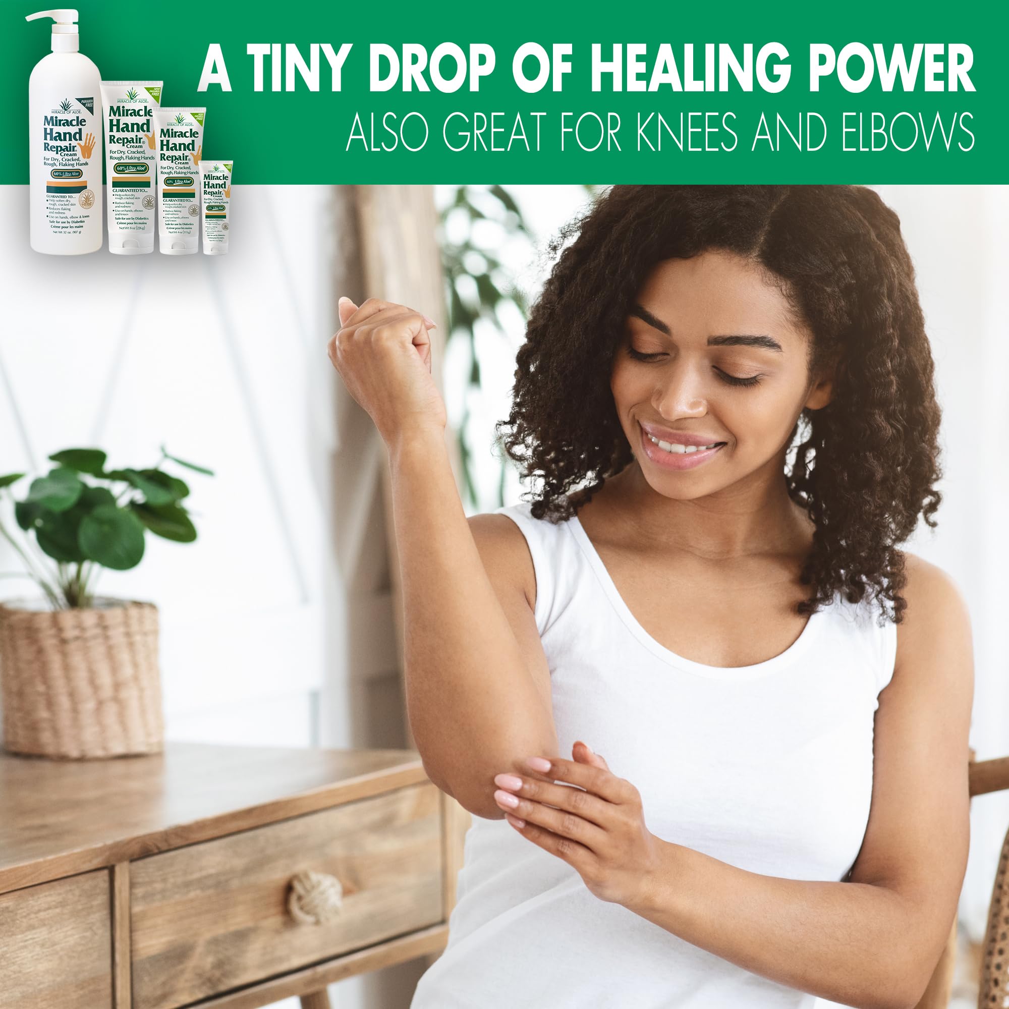 Miracle of Aloe Hand Repair Cream – 60% UltraAloe, 8 oz, Non-Greasy, Fast-Absorbing (2-Pack)