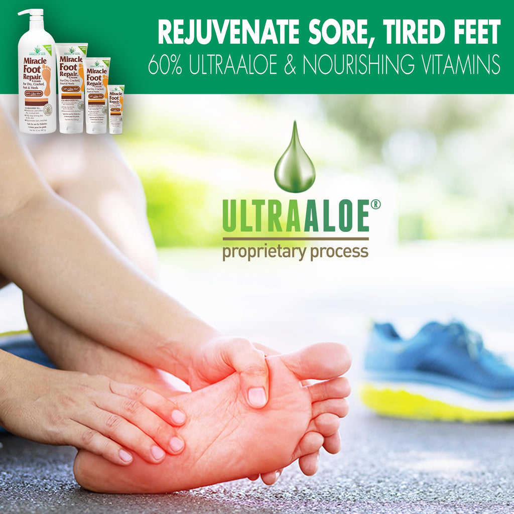 Miracle Foot Repair Cream – 60% Ultra Aloe Hydration, 1 oz, 12 Pack | Miracle of Aloe