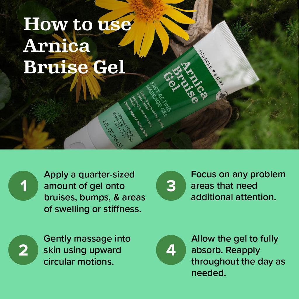 Miracle Plus Arnica Bruise Gel – Extra Strength Vitamin K, 2-Pack