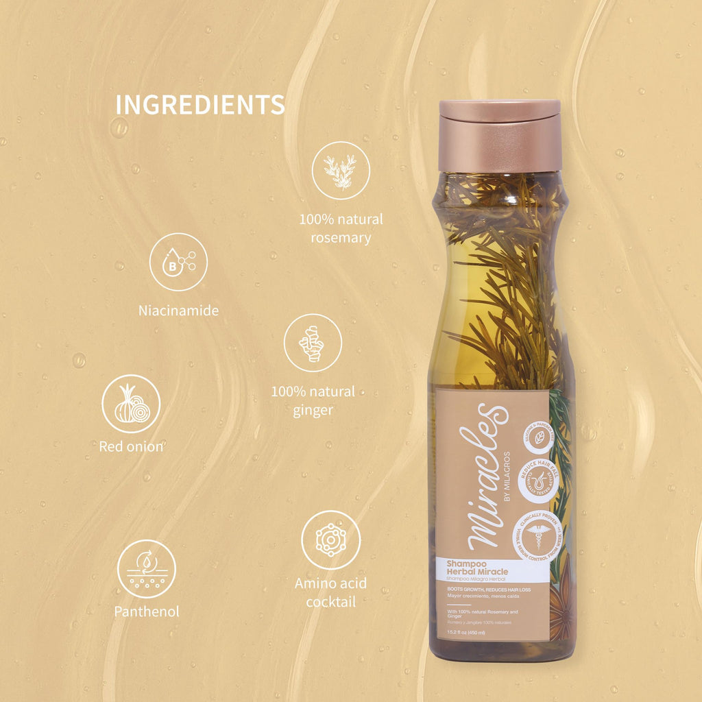 Miracles By Milagros Herbal Miracle Rosemary Shampoo – Salt-Free, Oil Control for Oily Hair
