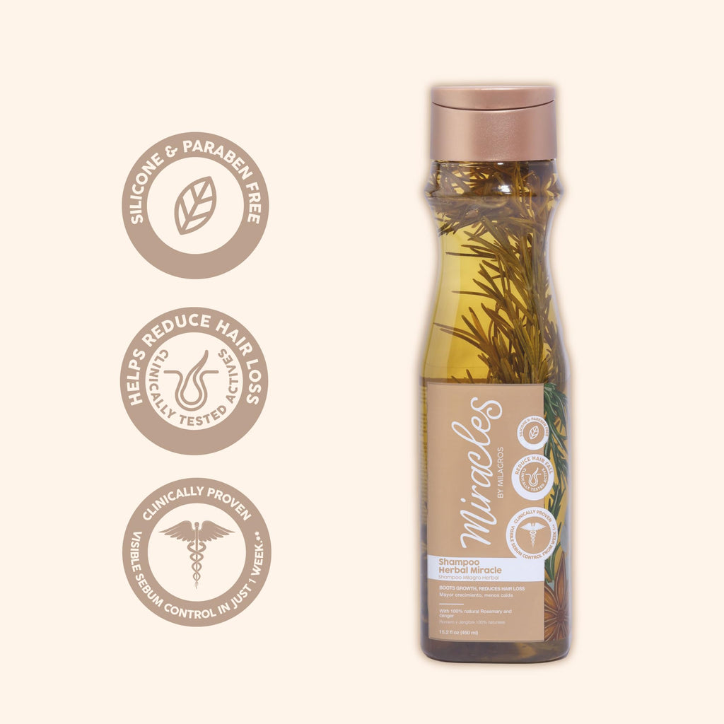 Miracles By Milagros Herbal Miracle Rosemary Shampoo – Salt-Free, Oil Control for Oily Hair